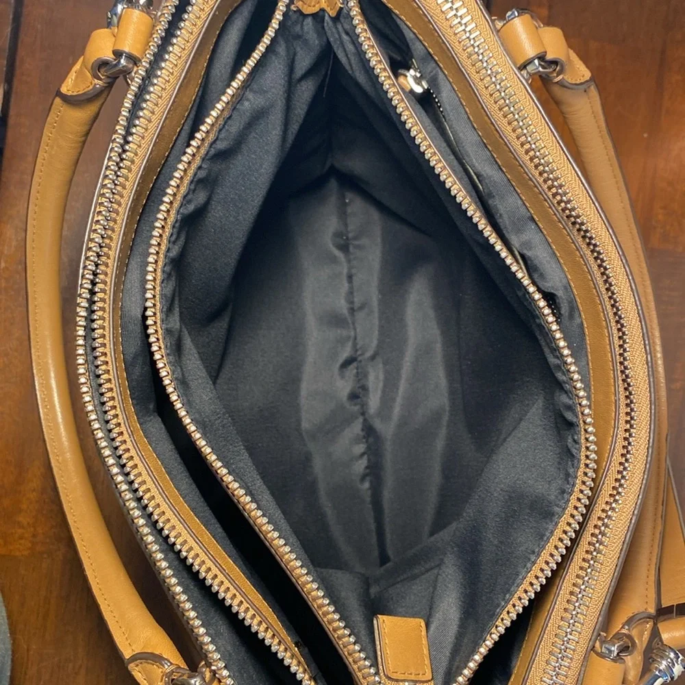 Coach Borough 30348 Tan Camel Leather Satchel Shoulder Bag - Picture 8 of 16